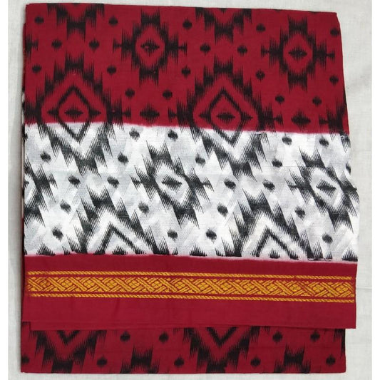 Maroon Magic Madurai Sungudi Saree-MSS092 maroon and white traditional saree
