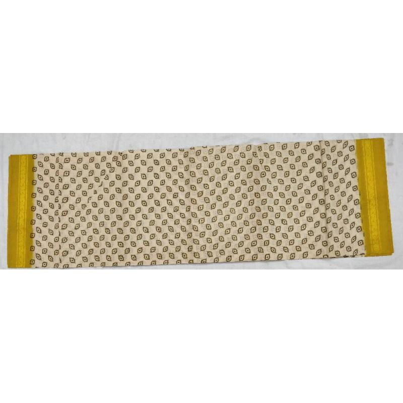 Daisy White Madurai Sungudi Saree-MSS095 white and yellow coloured cotton saree