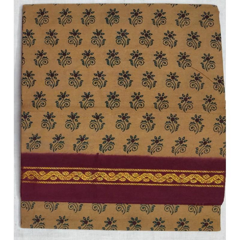 Classic Brown Madurai Sungudi Saree-MSS098 brown and maroon colour everyday use saree