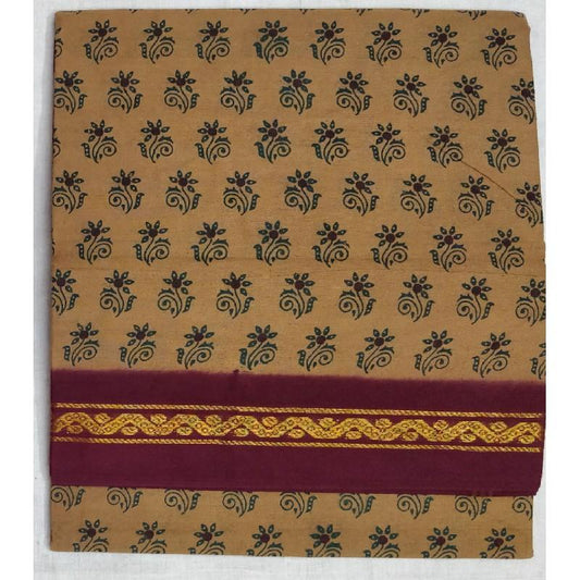 Classic Brown Madurai Sungudi Saree-MSS098 brown and maroon colour everyday use saree