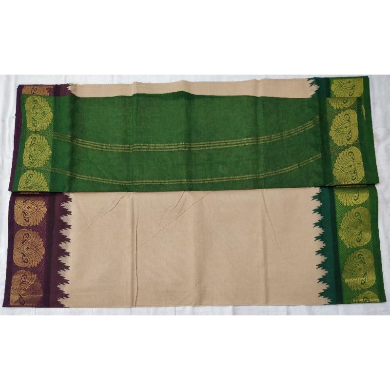 Traditional Treat Madurai Sungudi Saree-MSS099 off white coloured traditional saree