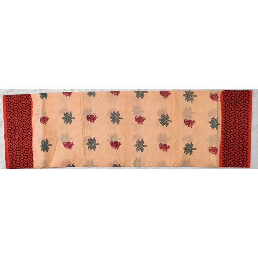 Shy Salmon Madurai Sungudi Saree-MSS102 cream and maroon coloured floral printed saree