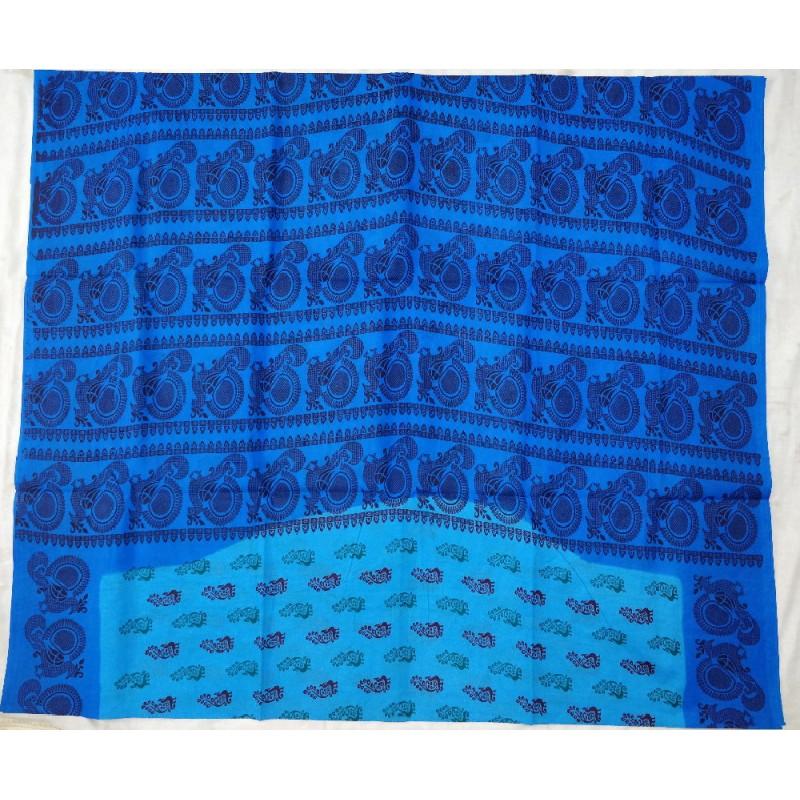 Baby Blue Madurai Sungudi Saree-MSS105 blue cotton light weight saree