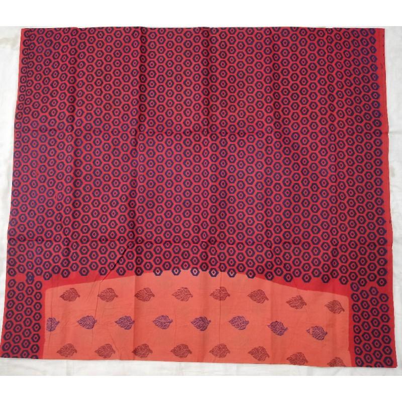 Peach Blush Madurai Sungudi Saree-MSS107 light red coloured floral print saree