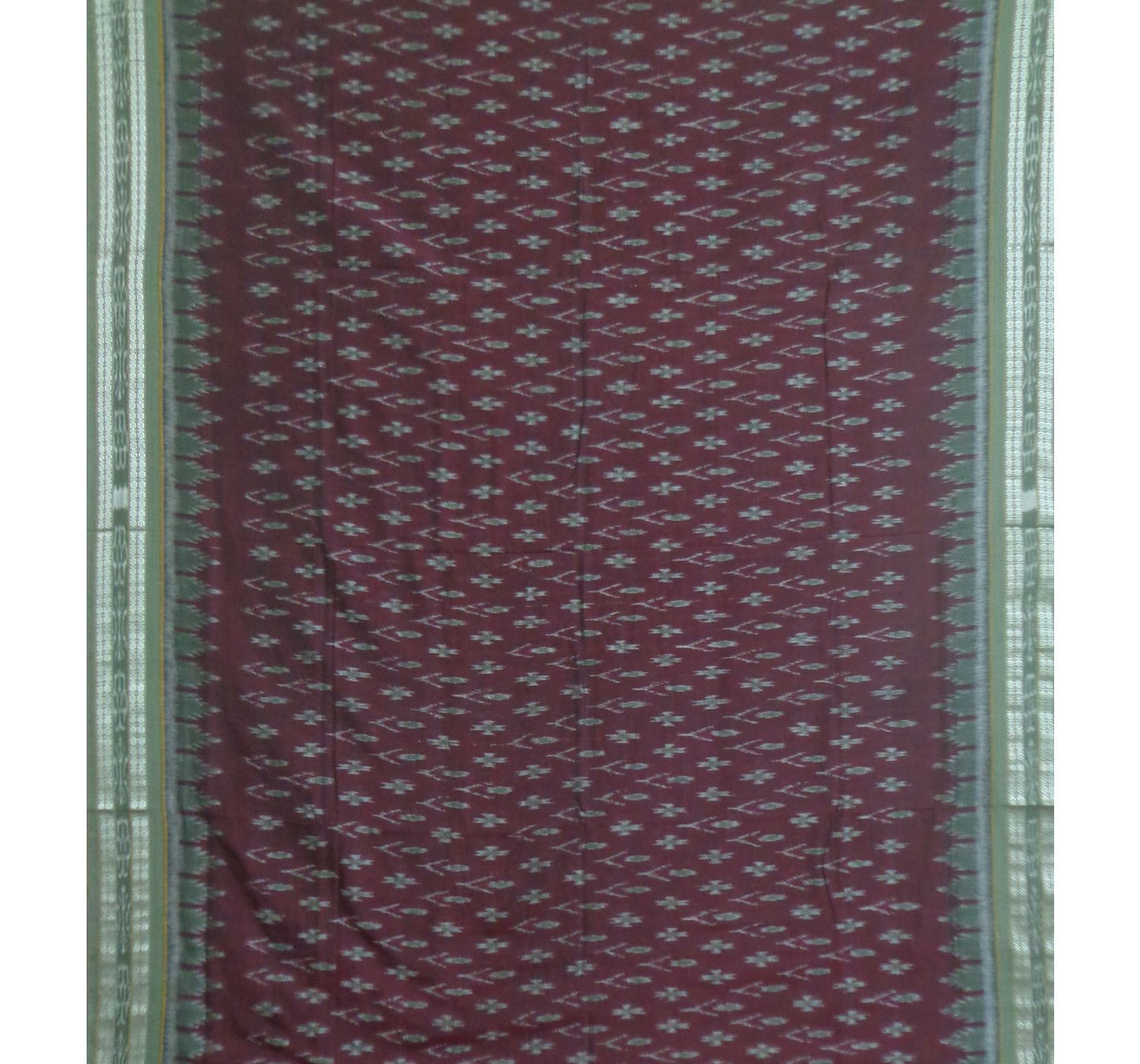 Maroon with Alpana Designed Pure Handwoven Cotton Saree