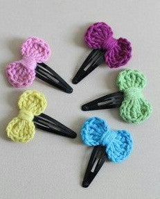 Colorful  Bow Crochet Hair Clips