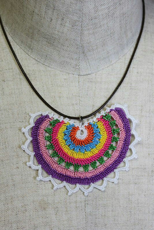Multicolor Crochet Handmade Pendent Crochet Jewellery Set