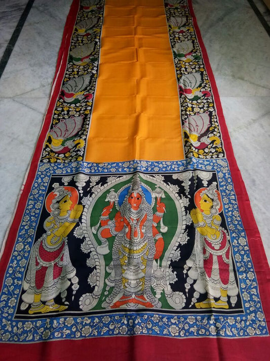 Muticolor Kalamkari Printed Chennur Silk Saree-KPCHS-008