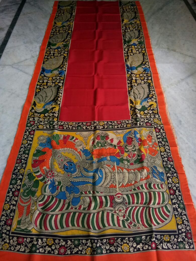 Muticolor Kalamkari Printed Chennur Silk Saree-KPCHS-023