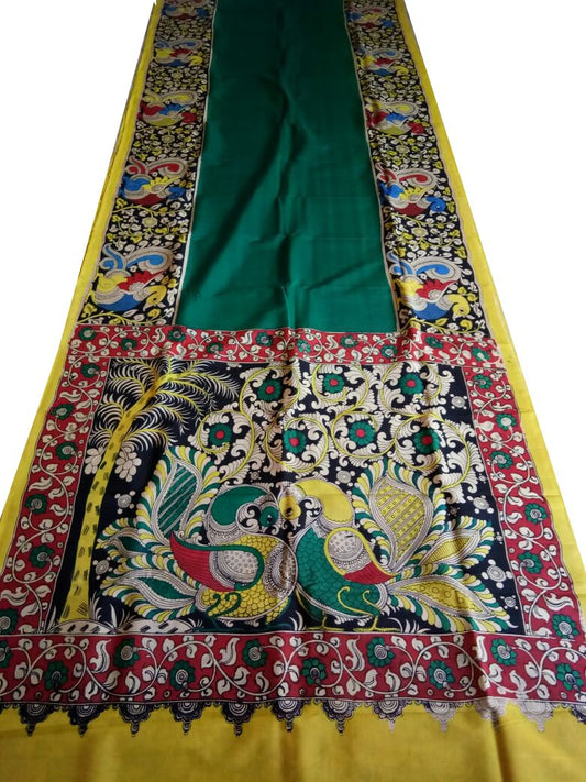Muticolor Kalamkari Printed Chennur Silk Saree-KPCHS-079