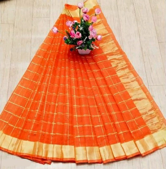 Orange Kota Saree