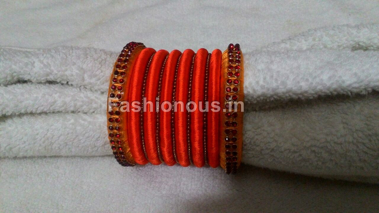 Orange Silk Thread Bangles