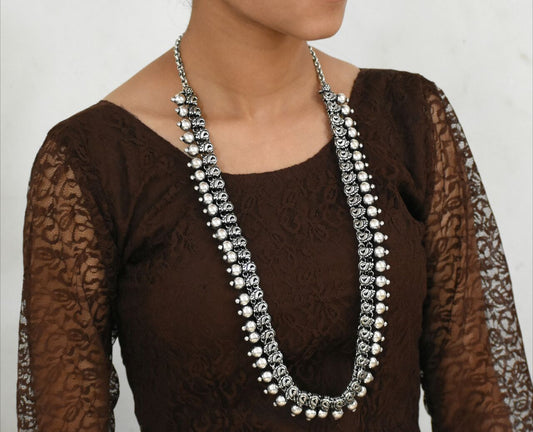 Oxidized Kolhapuri Necklace and Earrings-OKN001