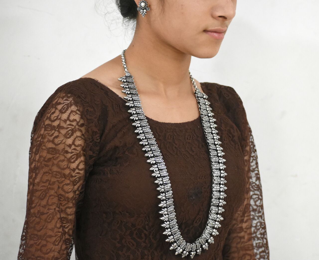 Oxidized Kolhapuri Necklace and Earrings-OKN006