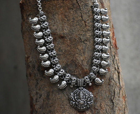 Oxidized Temple Necklace-OTN029