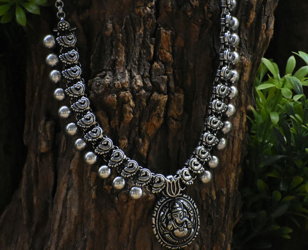 Oxidized Temple Necklace-OTN030