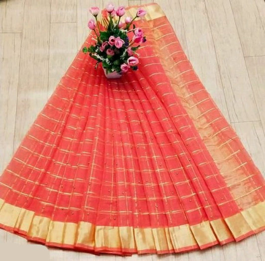 Peach Kota Saree