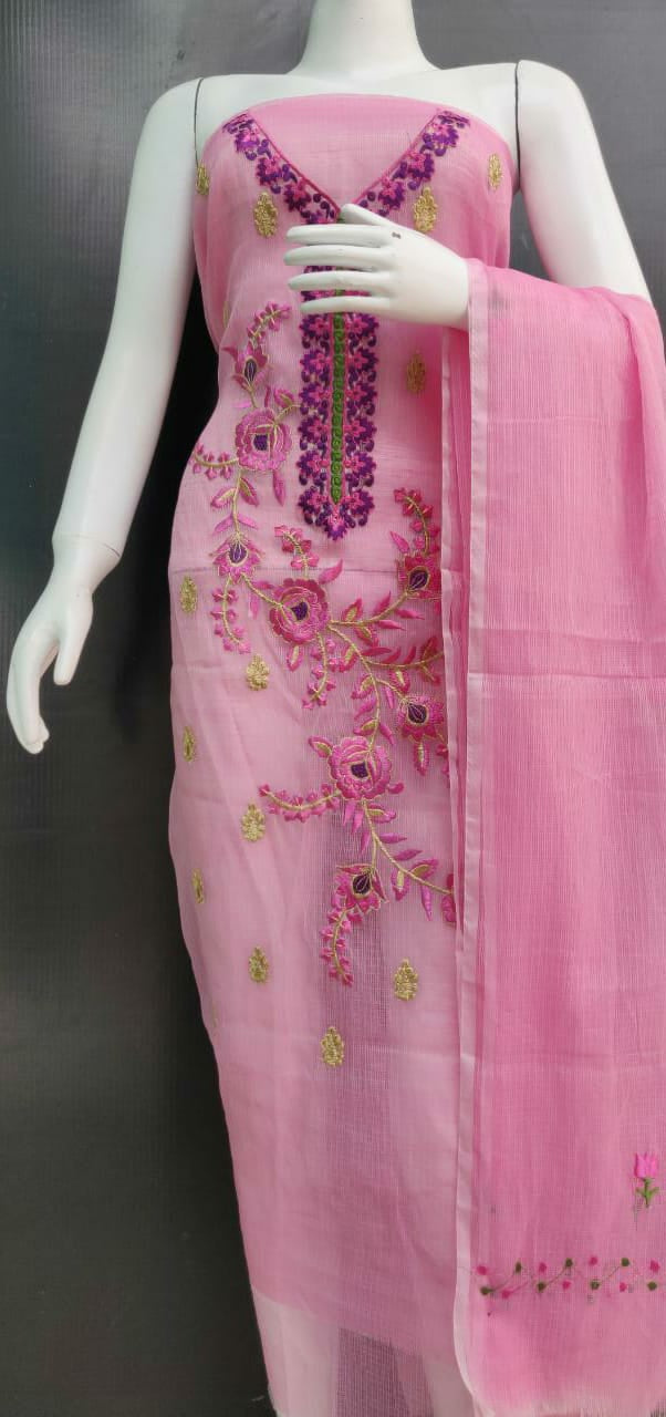 Floral Kota Printed Unstitched Dress Material - EKDM003