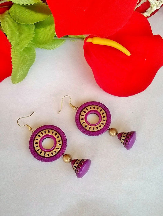 Pretty Purple Terracotta Earrings