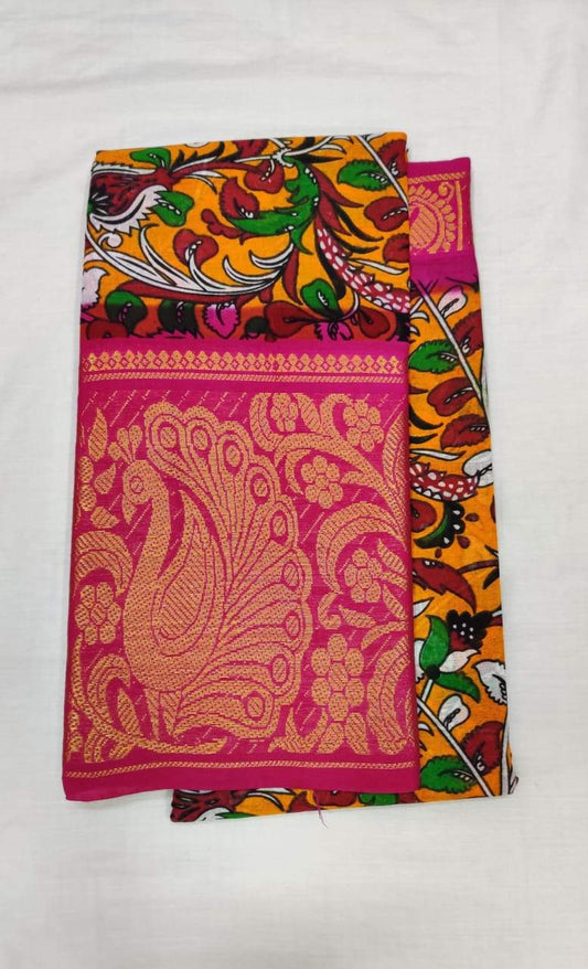 Pretty Pink Printed Madurai Sungudi Saree