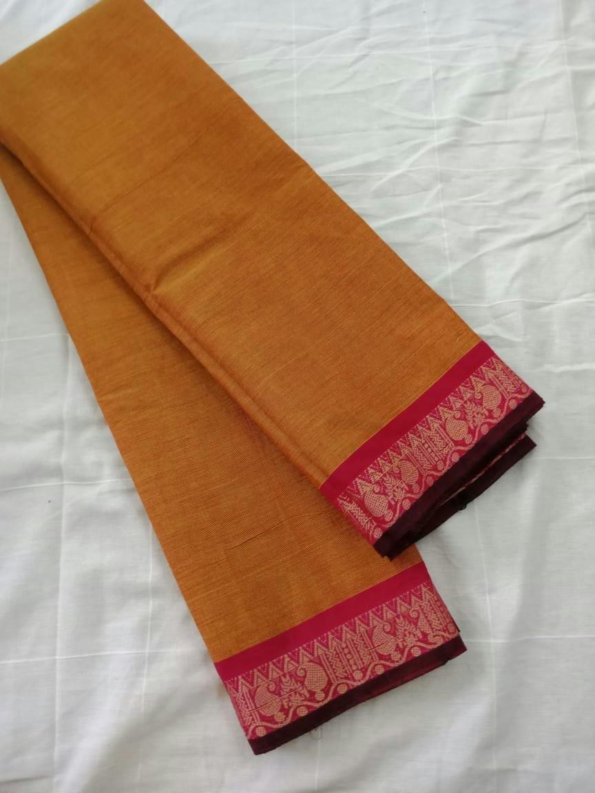 Pure Handwoven Chettinad Cotton Saree Design-CHEDS017
