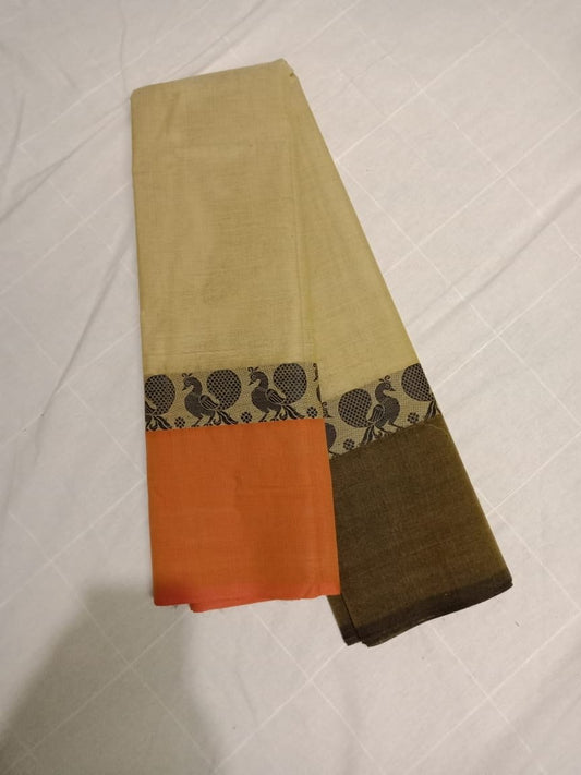 Pure Handwoven Chettinad Cotton Saree Design-CHEDS023
