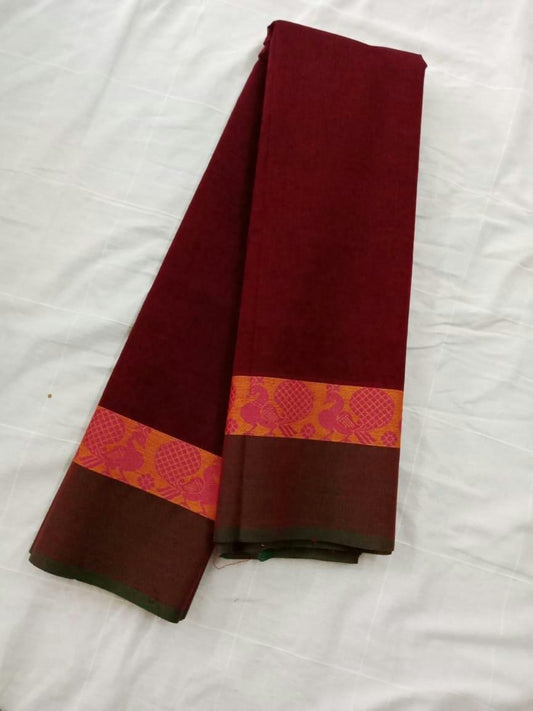 Pure Handwoven Chettinad Cotton Saree Design-CHEDS031