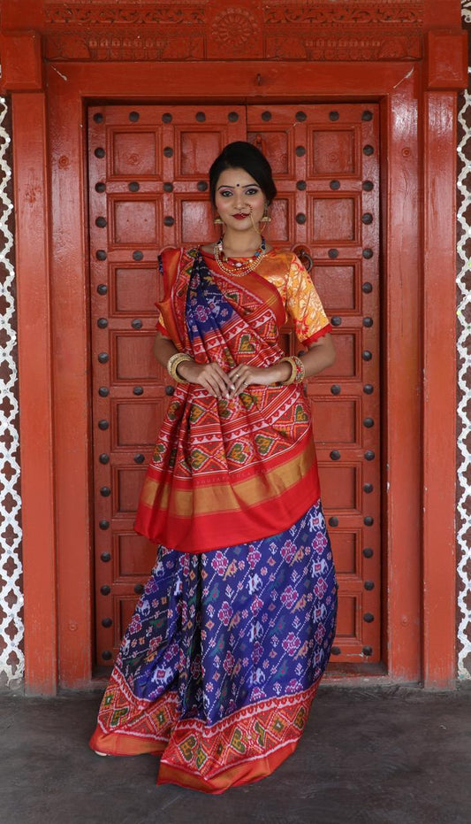 Rajkoti Double Ikat Handwoven Pure Silk Patola Saree_PPS001