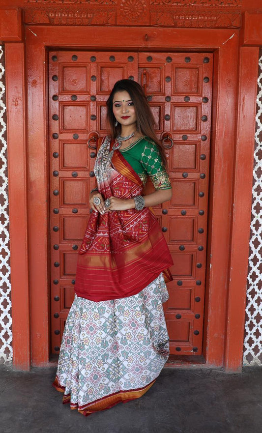 Rajkoti Double Ikat Handwoven Pure Silk Patola Saree_PPS003