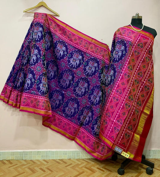 Rajkoti Double Ikat Handwoven Pure Silk Patola Saree_PPS006