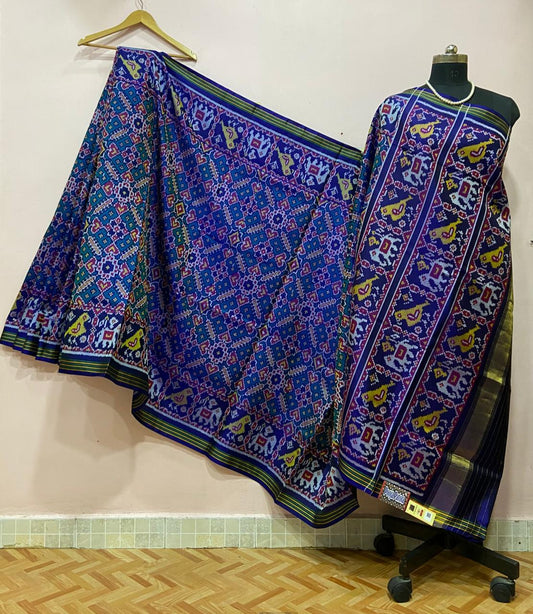 Rajkoti Double Ikat Handwoven Pure Silk Patola Saree_PPS009