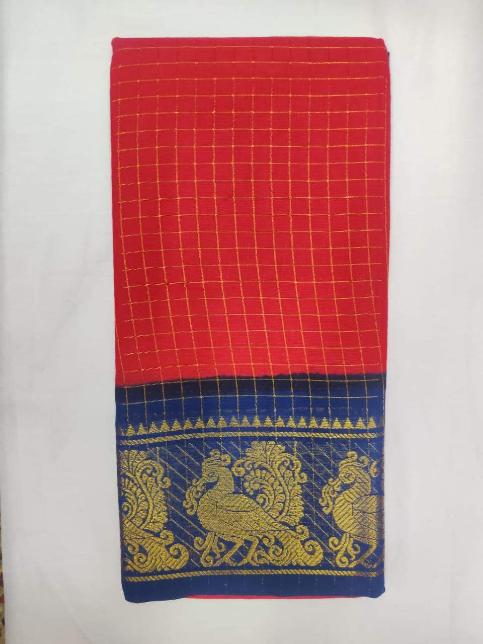 Madurai Sungudi Sarees with Double side Jari Border MSS 027