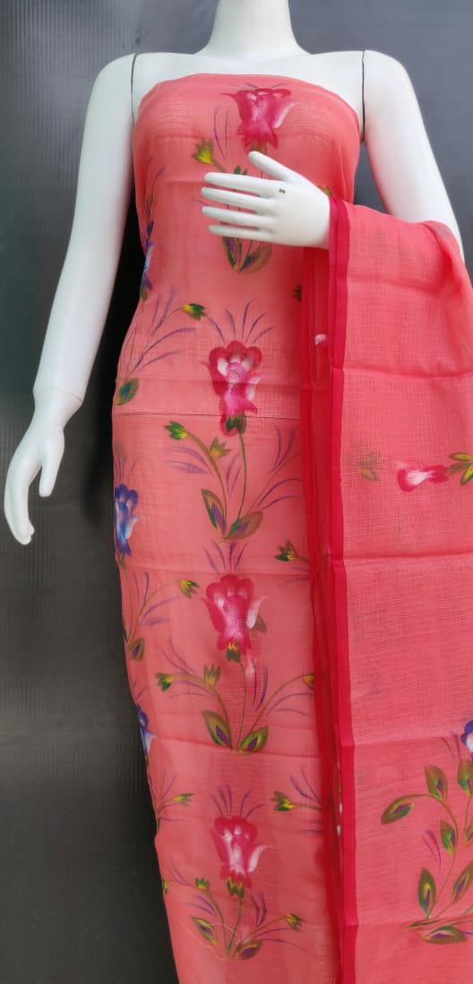 Floral Kota Printed Unstitched Dress Material - BKDM014