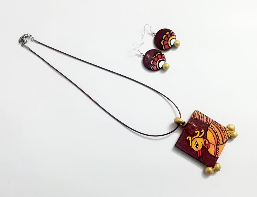 Classic Charm Double Side Art Jewel-SAJ024 Traditional painted jewellery as regulawear