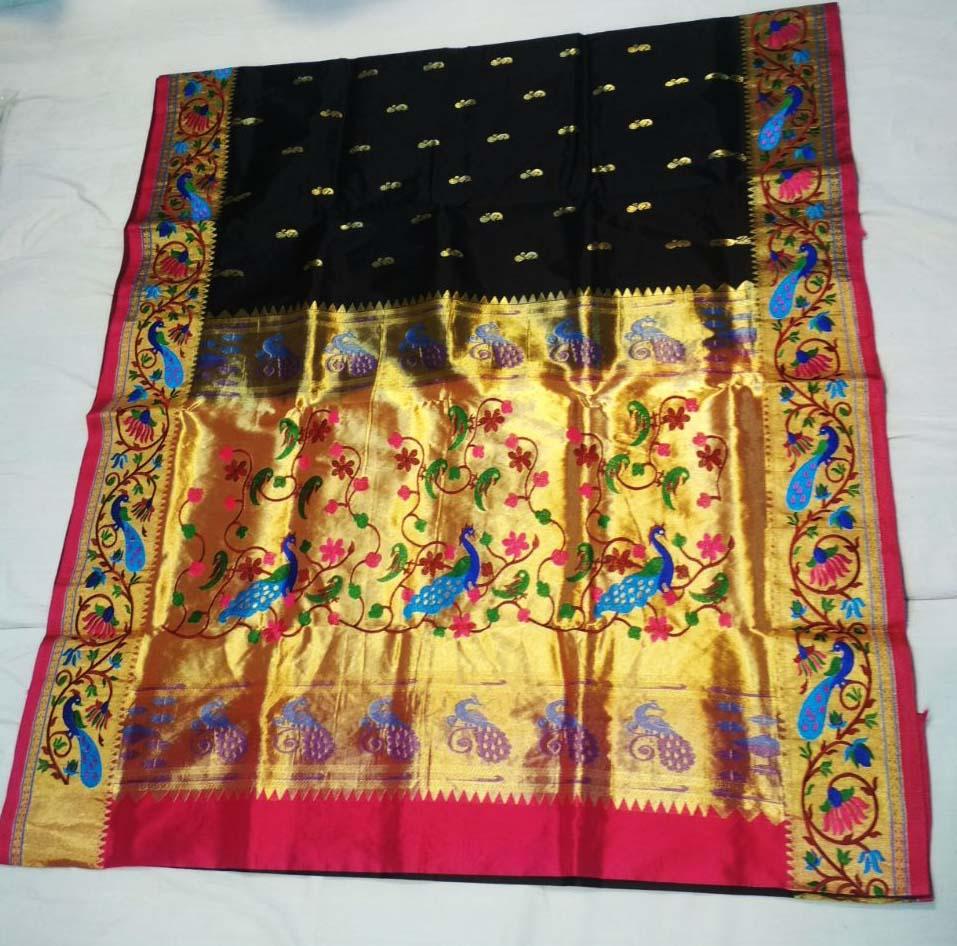 Semi Brocade Paithani Silk Saree-Design PS155