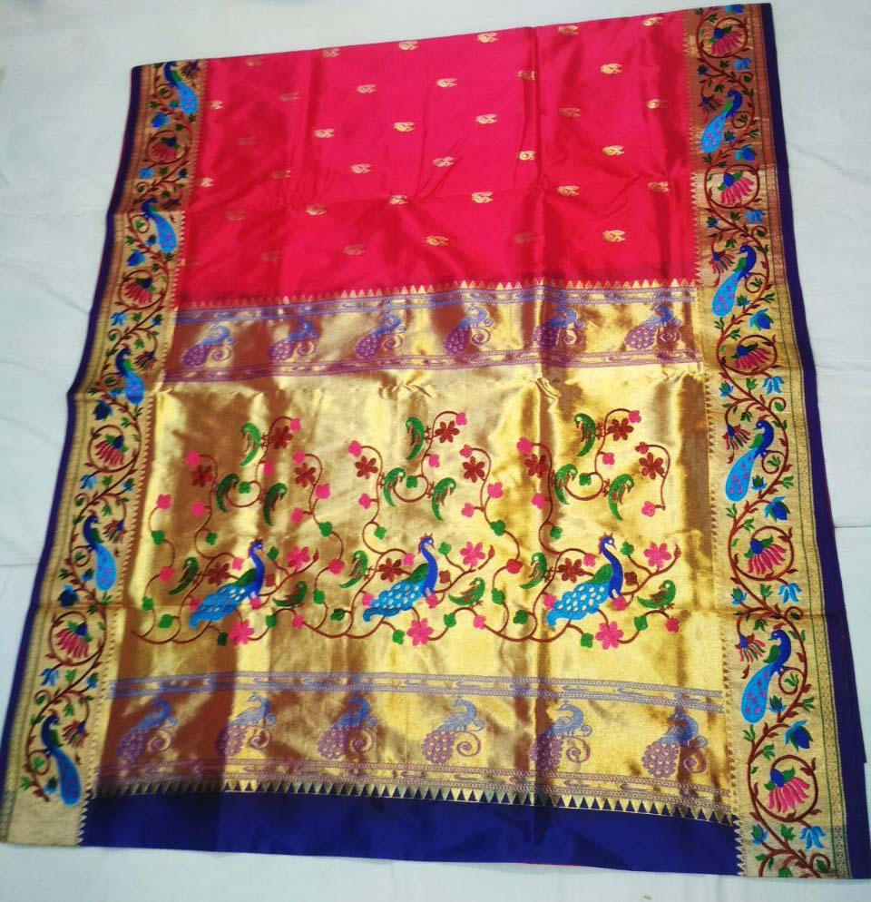 Semi Brocade Paithani Silk Saree-Design PS158