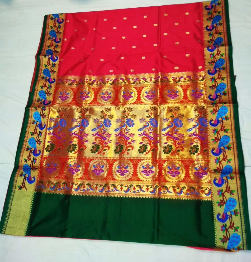 Semi Brocade Paithani Silk Saree-Design PS159