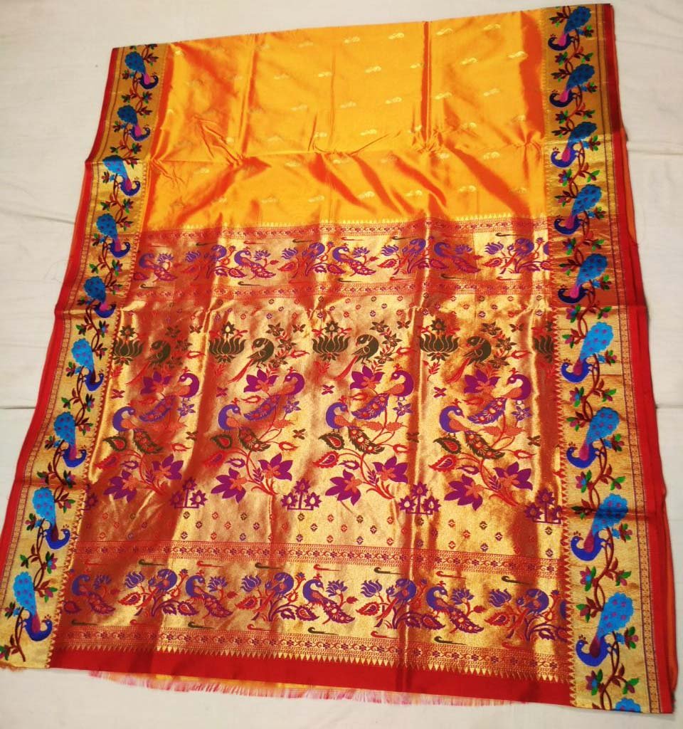 Semi Brocade Paithani Silk Saree-Design PS162