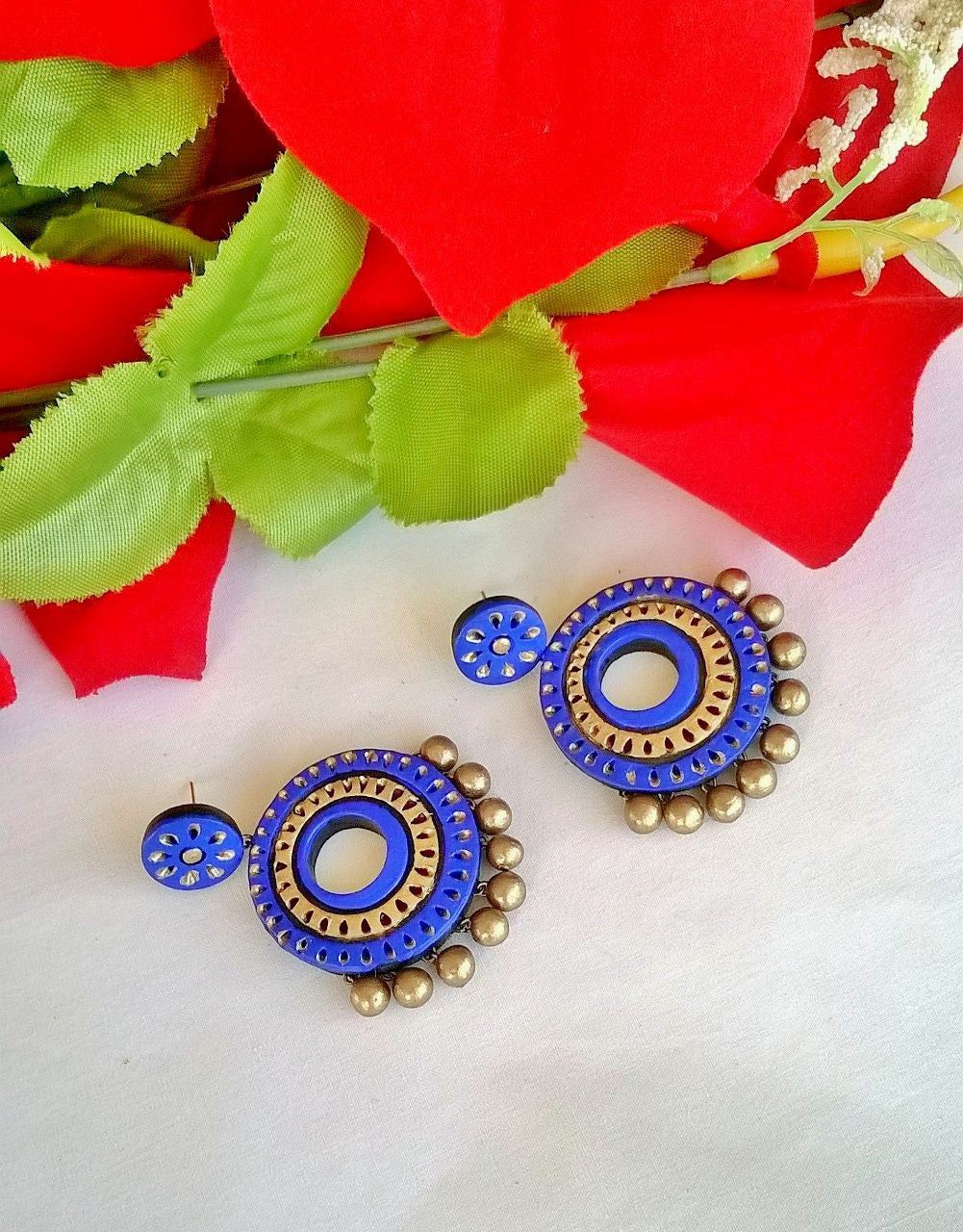 Serene Blue Terracotta Earrings