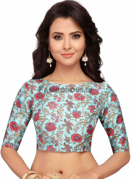 SkyBlue Floral Printed Readymade Blouse