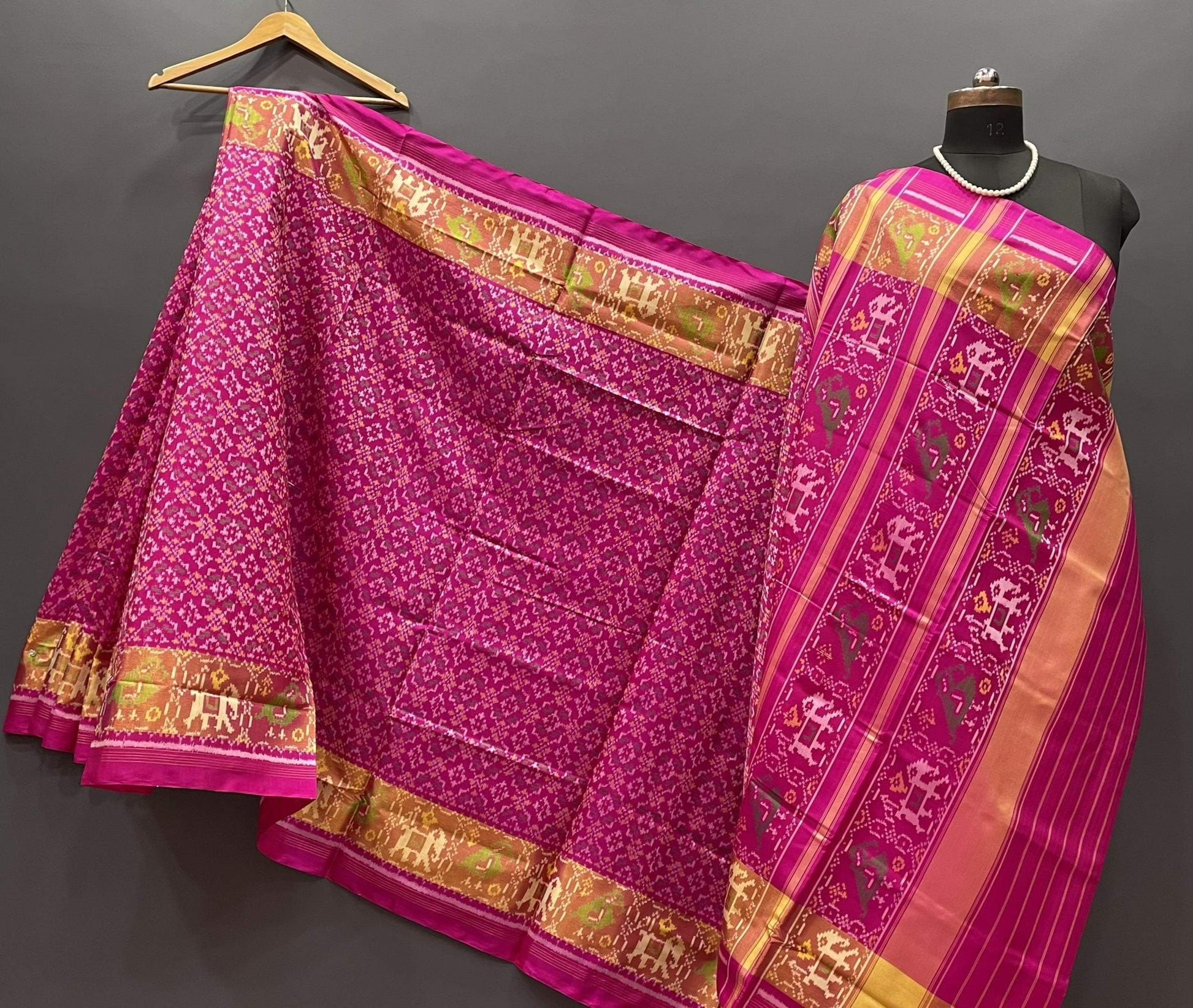 Soft Pink Pure Silk Patola Saree