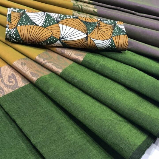 Chettinad Cotton Saree with Kalamkari Blouse-014