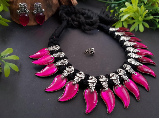 Stone Threaded Temple Jewellery Set-STTJS001