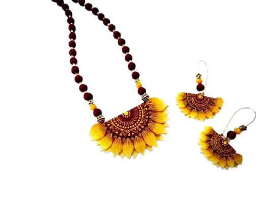 Sunflower Polymer Clay Jewellery Set