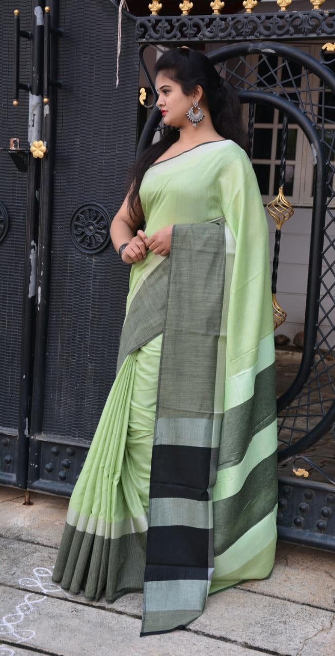Sweet Mint Linen Saree-LN205