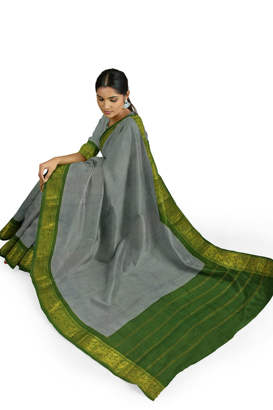 Madurai Sungudi Saree with Double side Jari Border - MSS021