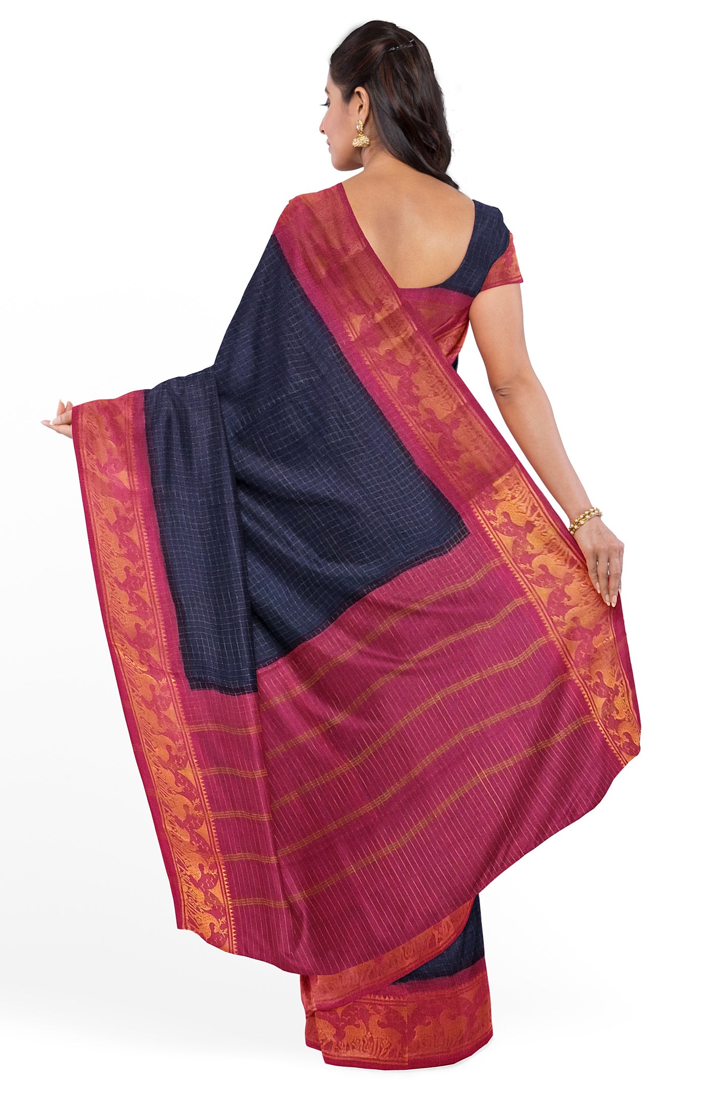 Madurai Sungudi Sarees with Double side Jari Border MSS 005