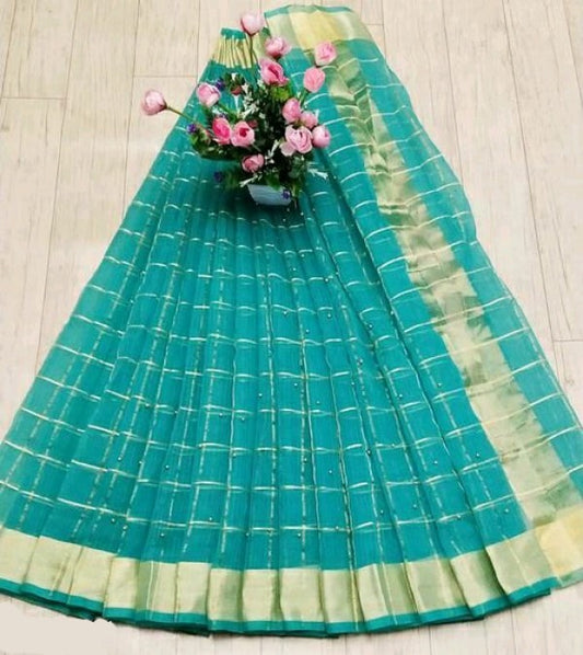 Teal Kota Saree