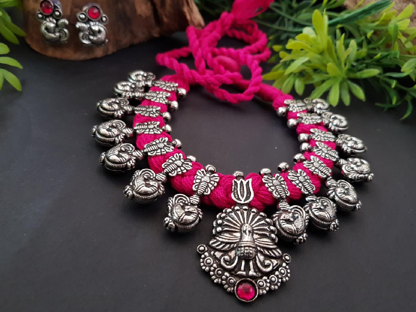Threaded Temple Jewellery Set-TTJS001
