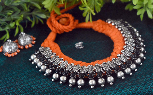 Threaded Temple Jewellery Set-TTJS007